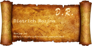 Dietrich Rozina névjegykártya